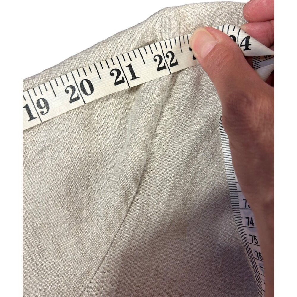 L.O.G.G. Linen Jacket Women's Sz 12 Beige Lagenlook Casual Beachy Comfy Stylish - Picture 9 of 9